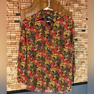 Vintage Hunt Club cotton blend floral paisley button down size M